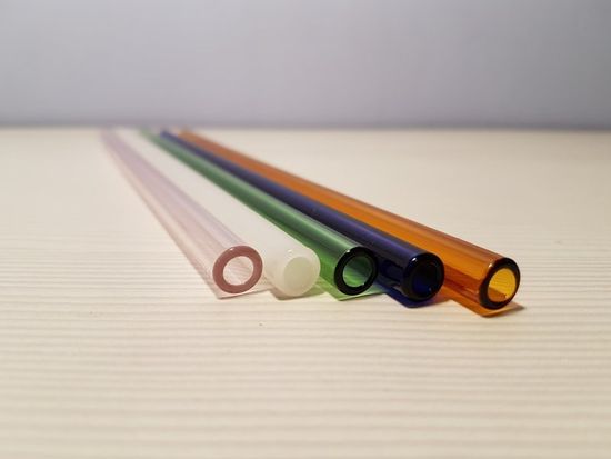 Трубочка стеклянная прямая белая