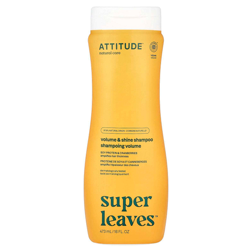 ATTITUDE, Super Leaves™, шампунь для объема и блеска, соевый протеин и клюква, 473 мл (16 жидк. унций)