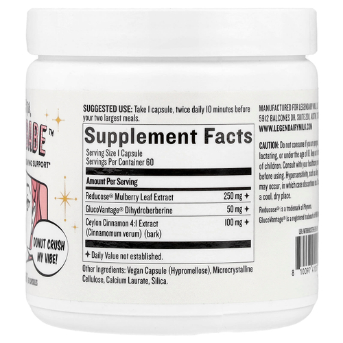 Legendairy Milk, Sugar Babe ™, контроль потребления углеводов и поддержка тяги, 60 капсул