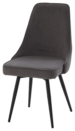 Стул БЕРТИ 360 град. поворот. B28 Темно-серый, велюр / черный каркас, М-City