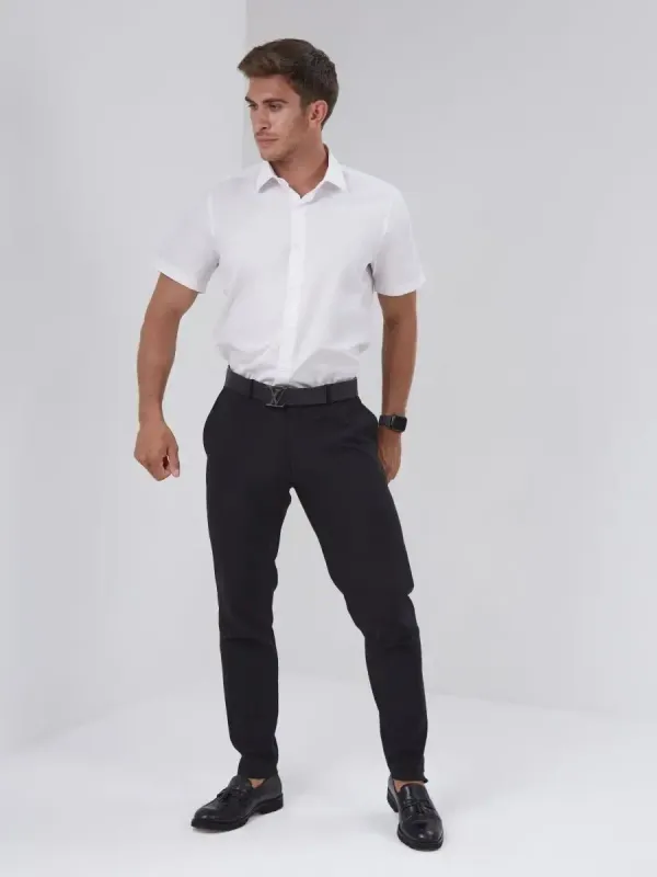 Рубашка приталенная SLIM FIT с коротким рукавом, белая