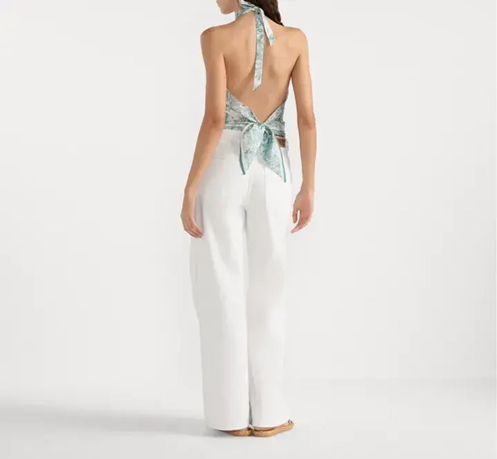 Шелковый топ Dioriviera с принтом Toile de Jouy Sauvage от Dior