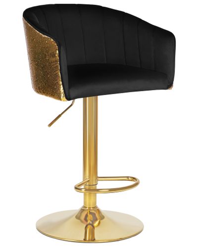 Стул барный  DARCY GOLD SHINY (черный велюр с золотыми пайетками)