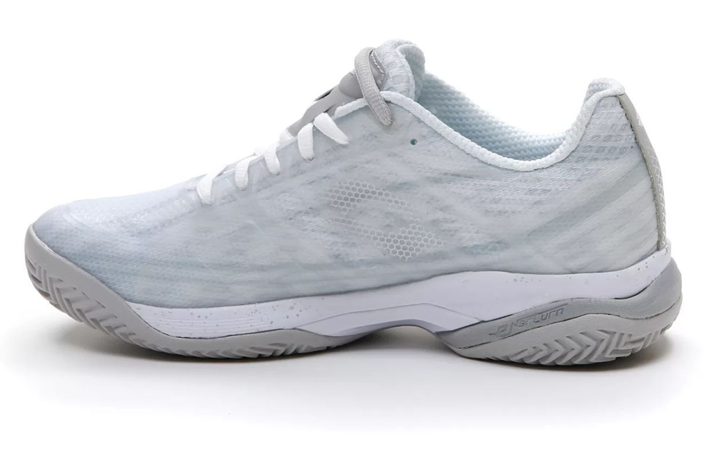 Женские Кроссовки теннисные Lotto Mirage 300 Clay - all white/silver metal 2