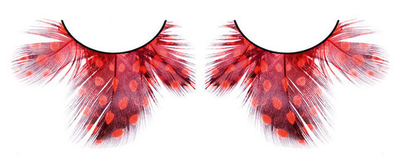 Ресницы черно-красные перья (Цвет: черный с красным)
