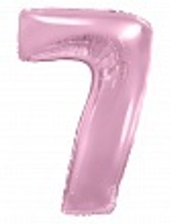 Шар (40""/102 см) Цифра, 7, Розовый, Макарунс, 1 шт. К120