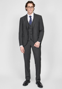 Мужской костюм тройка (темно-серый) В84