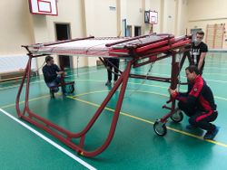 Раскладывание спортивного батута Звезда