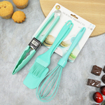 Набор кухонных принадлежностей силиконовый: лопатка+щипцы+кисточка+венчик, NNATA2