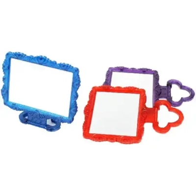 Зеркало настольное в пластиковой оправе «Резная окантовка» прямоугольник, подвесное 20*17см