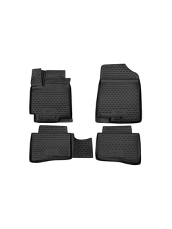 Коврики в салон для KIA Rio (UB), 2011-2014, 2014-2016, 4 шт (Повышенная устойчивость, повышенная износостойкость) FORMAT.3D.25.38.210H