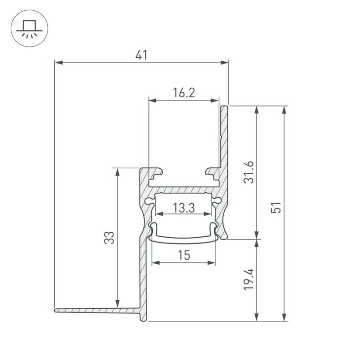 Профиль встраиваемый Arlight Arh-Сeil-S14-Shadow-3000 White 045554