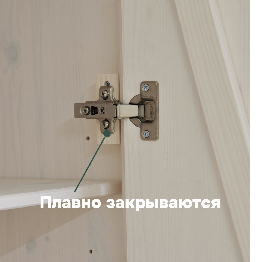 Шкаф 104х59х211, Мадейра, распашной для одежды, деревянный, в прихожую, гостиную, спальню ассив сосны, с полками и штангой, Dipriz