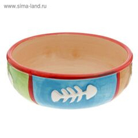 Миска керамическая с ручной росписью Рыбки 350 мл