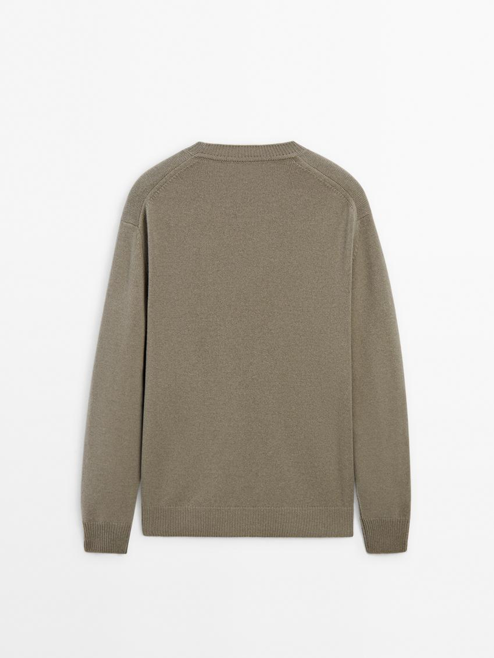 Massimo Dutti Свитер из смесовой шерсти с круглым вырезом, серый