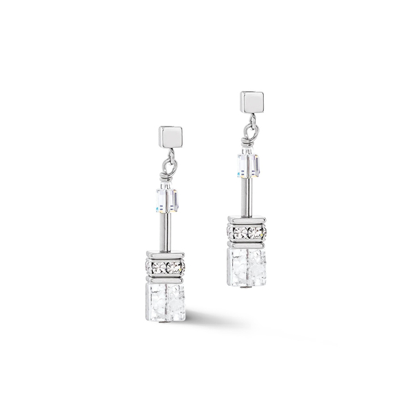 Серьги Coeur de Lion White-Silver 3018/21-1417