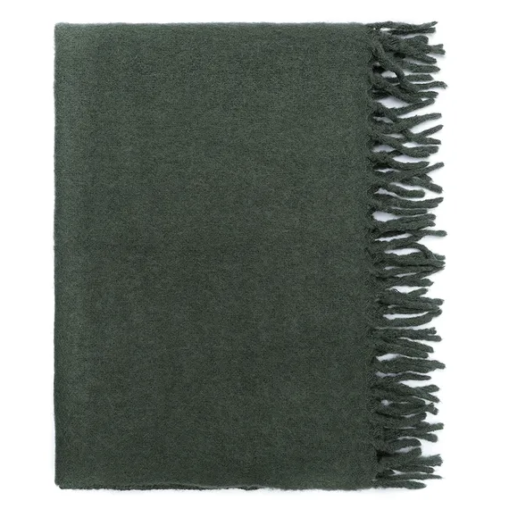 Плед мохеровый хвойно-зеленого цвета из коллекции essential, 130х180 см