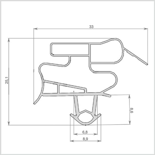 Уплотнитель для холодильника Samsung RL 34 FGSW м.к. 700*570 мм (035 АНАЛОГ)
