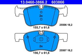 ATE - 13046038662-ATE - Brake Pad Set, disc brake