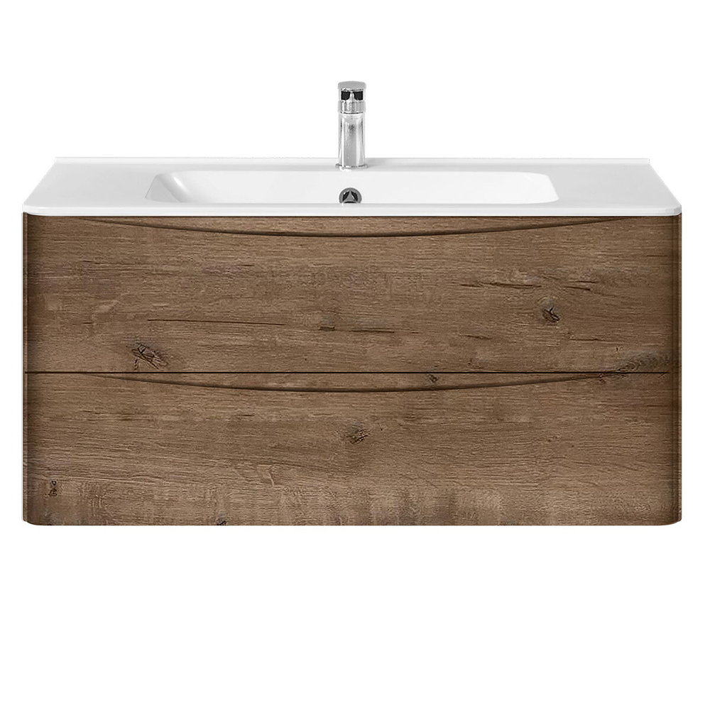 База под раковину Paola 1000 подвесная, 2 выкатных ящика soft close, V.Oak