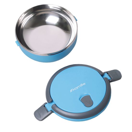 Ланч бокс 700 мл. круглый Kamille КМ-2105 (пластик, нержавеющая сталь)