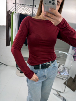 Лонгслив женский арт. 0100 цвет "бордовый"