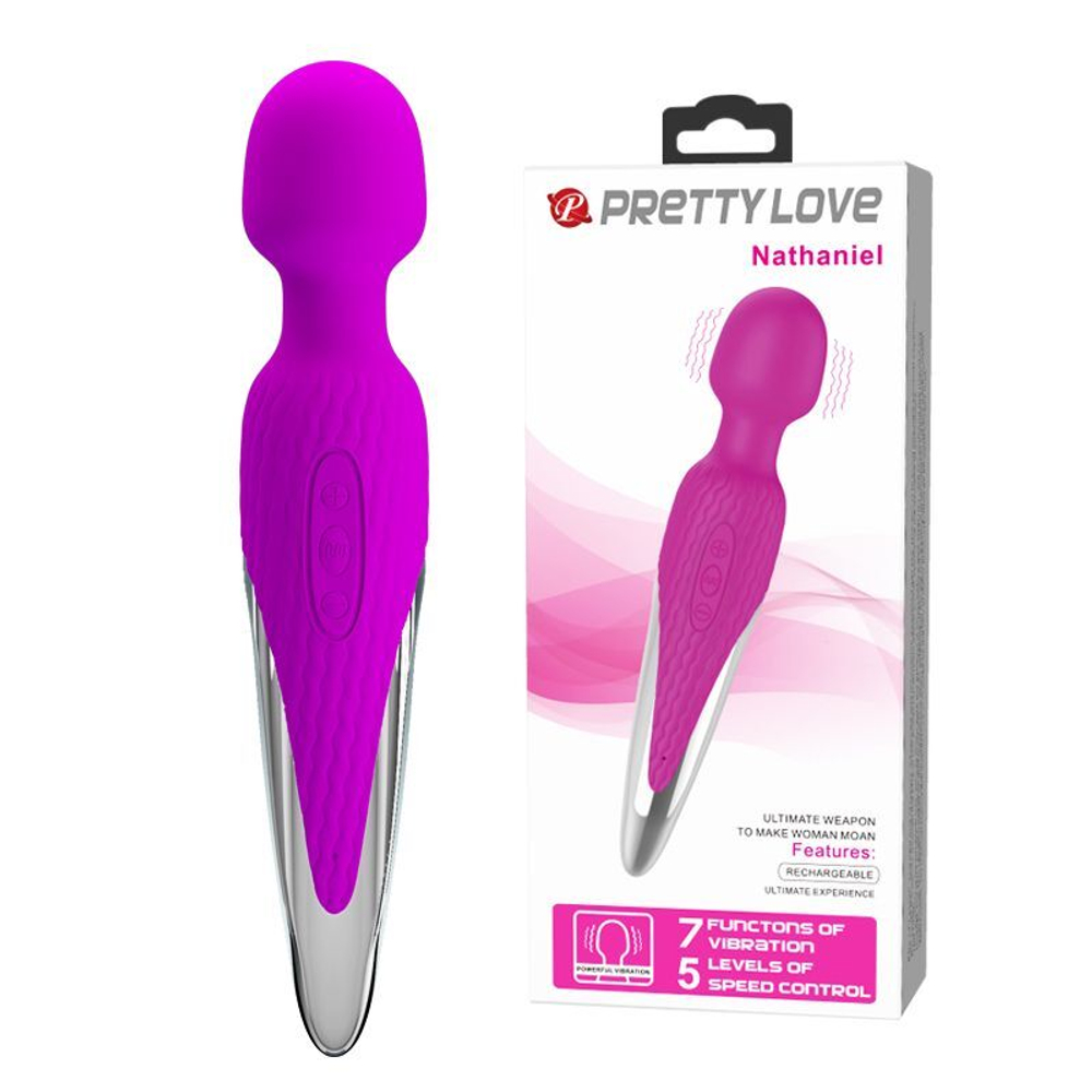Жезловый вибромассажер Nathaniel (Цвет: лиловый)