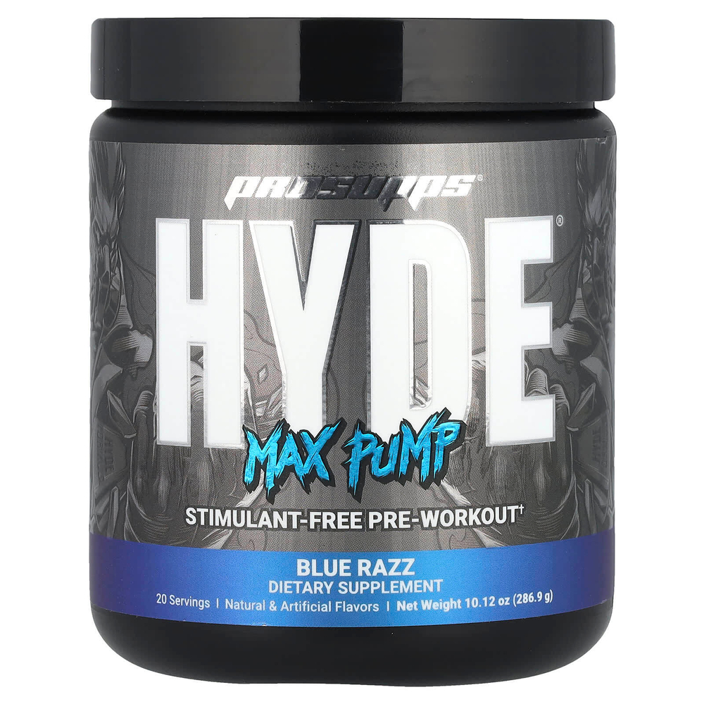ProSupps, Hyde®, Max Pump, предтренировочный комплекс, синий Razz, 286,9 г (10,12 унции)