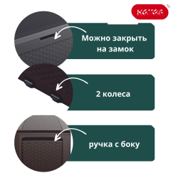 Пластиковый сундук Keter Samoa Rattan 270 л cappuccino