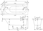 Квариловая ванна Villeroy&Boch Oberon 170x75 UBQ170OBE2V-01 без гидромассажа