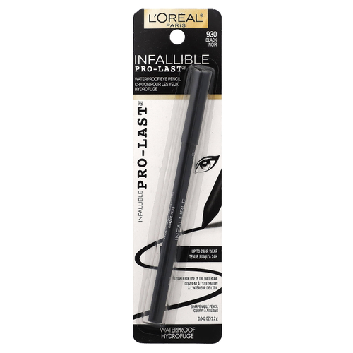 L'Oréal, Infallible Pro-Last ™, водостойкий карандаш для глаз, 930 черный, 1,2 г (0,042 жидк. унц.)