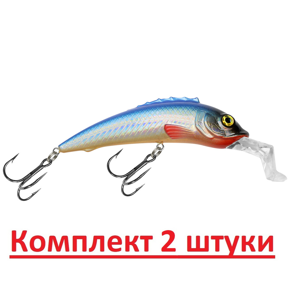 Воблер для рыбалки ЕРШ-2 102mm, цвет 014 (клоун), 1 штука