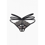 Черные трусики с доступом и переплетением лент сзади (Easy to love) (L/XL; 46-48)