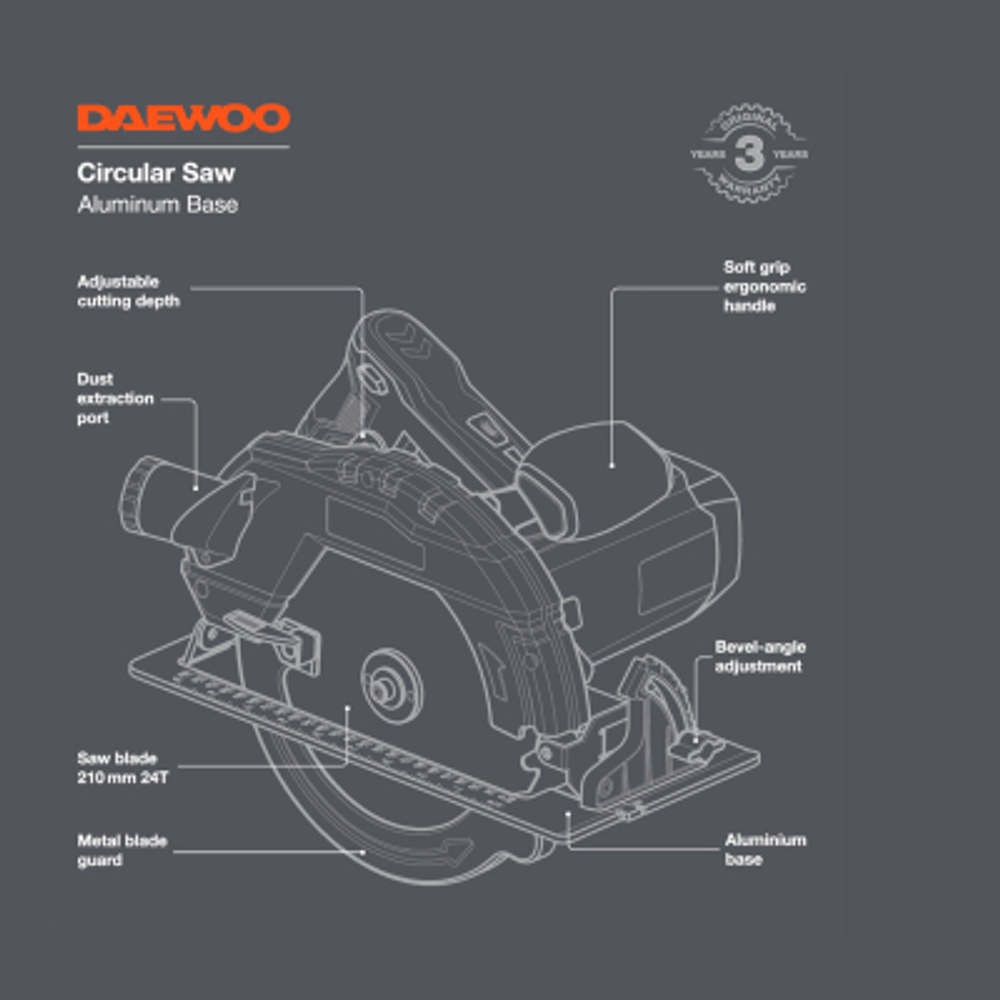 Пила дисковая DAEWOO DAS 1900-210