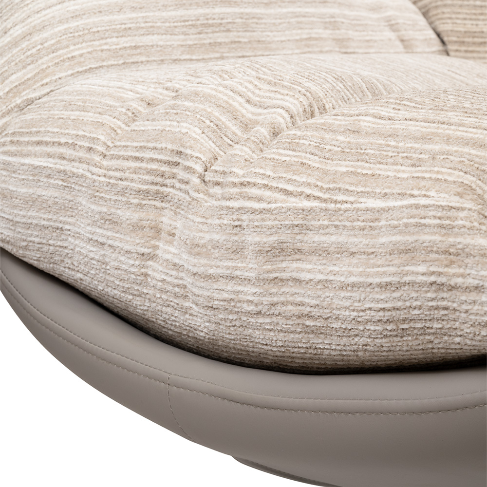 Кресло BLISS серый, экокожа, шенилл