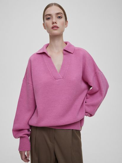 AIM  свободного кроя, розовая фуксия. 50% шерсть мериноса.