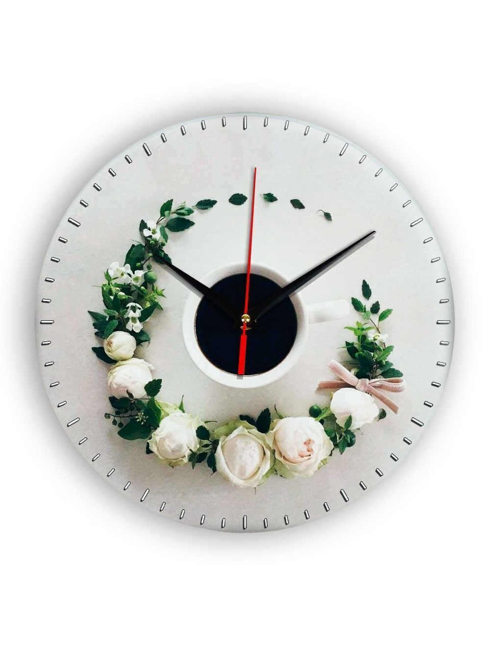 Настенные часы Чашка coffee floral circle 3 Декор для дома, подарок
