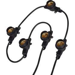 UDL-K110 40-E27-10M IP65 BLACK BELT-LIGHT Гирлянда Белт-лайт. 10 м + 1.5м сетевой шнур. 40 патронов E27. шаг 25см. Чёрная. TM Uniel.