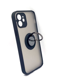 Чехол на iPhone 12 / айфон, противоударный, с кольцом, подставкой, прозрачный