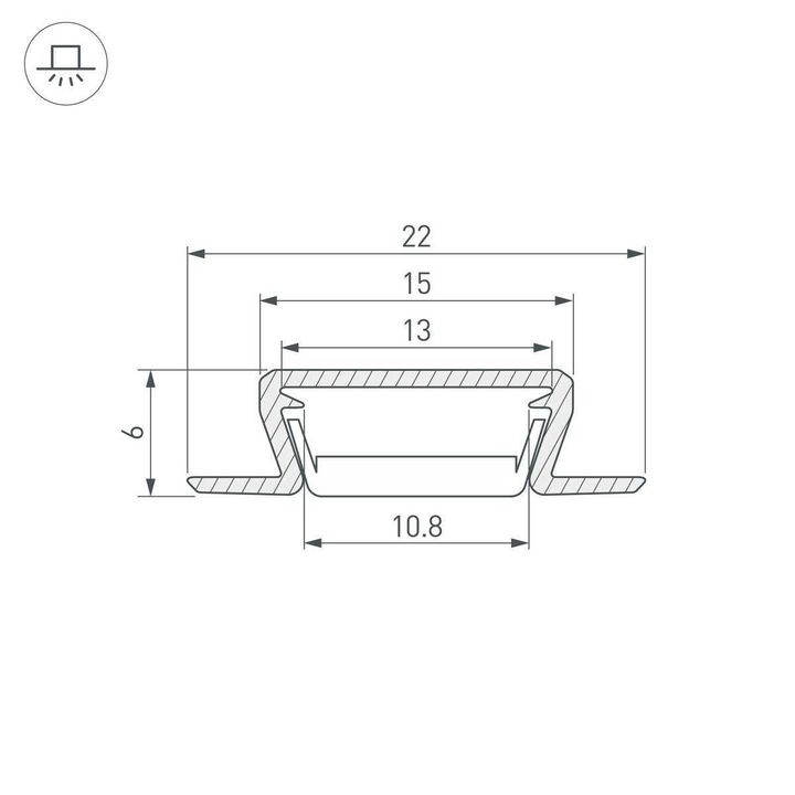 Встраиваемый профиль Arlight MIC-FS-2000 Anod Black 040019