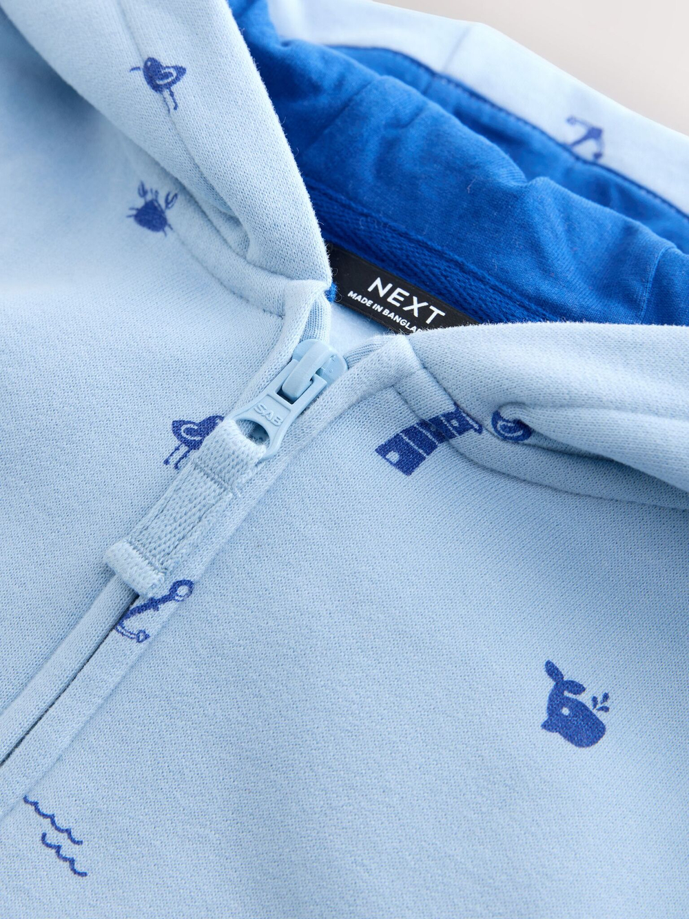 Толстовка с капюшоном на молнии для мальчика Next E60-831, Голубой