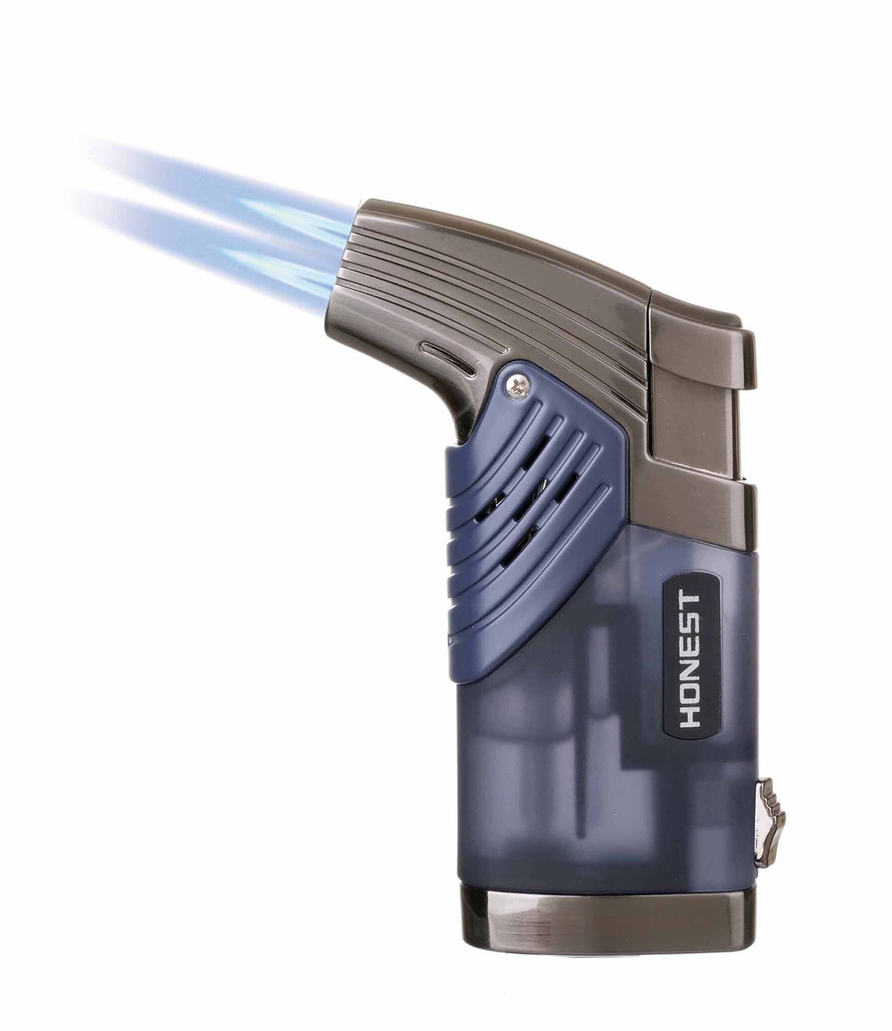 Зажигалка сигарная Honest, двойное пламя, с пробойником, черная 776-Black