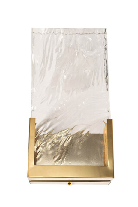 Бра настенное для спальни 27x4x14см Garda Decor стекло прозрачное/золото