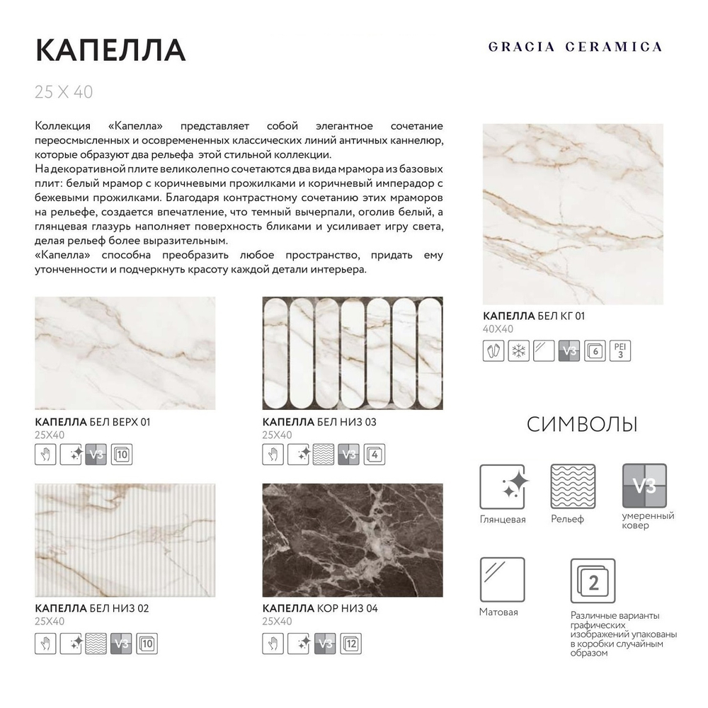 Капелла бел КГ 01 400х400 (1-й сорт)