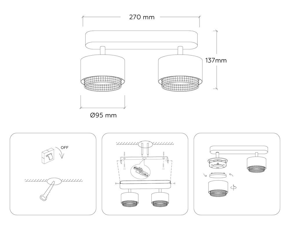 Ambrella Настенно-потолочный поворотный спот со сменной лампой GX53 Techno family TN71285