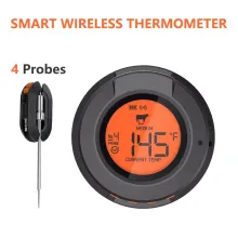 Цифровой четырёхканальный кулинарный термометр Smart Wireless Bluetooth, 2 термощупа