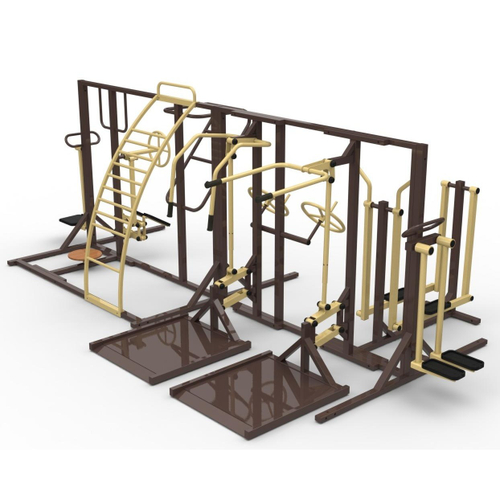 Уличный тренажер №47, комплекс с тренажерами, 5560*2880*1970 мм.