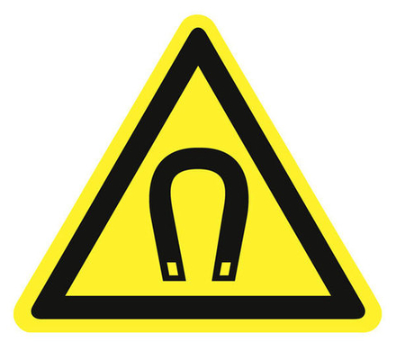 Знак на плёнке W-13 "Внимание. Магнитное поле"