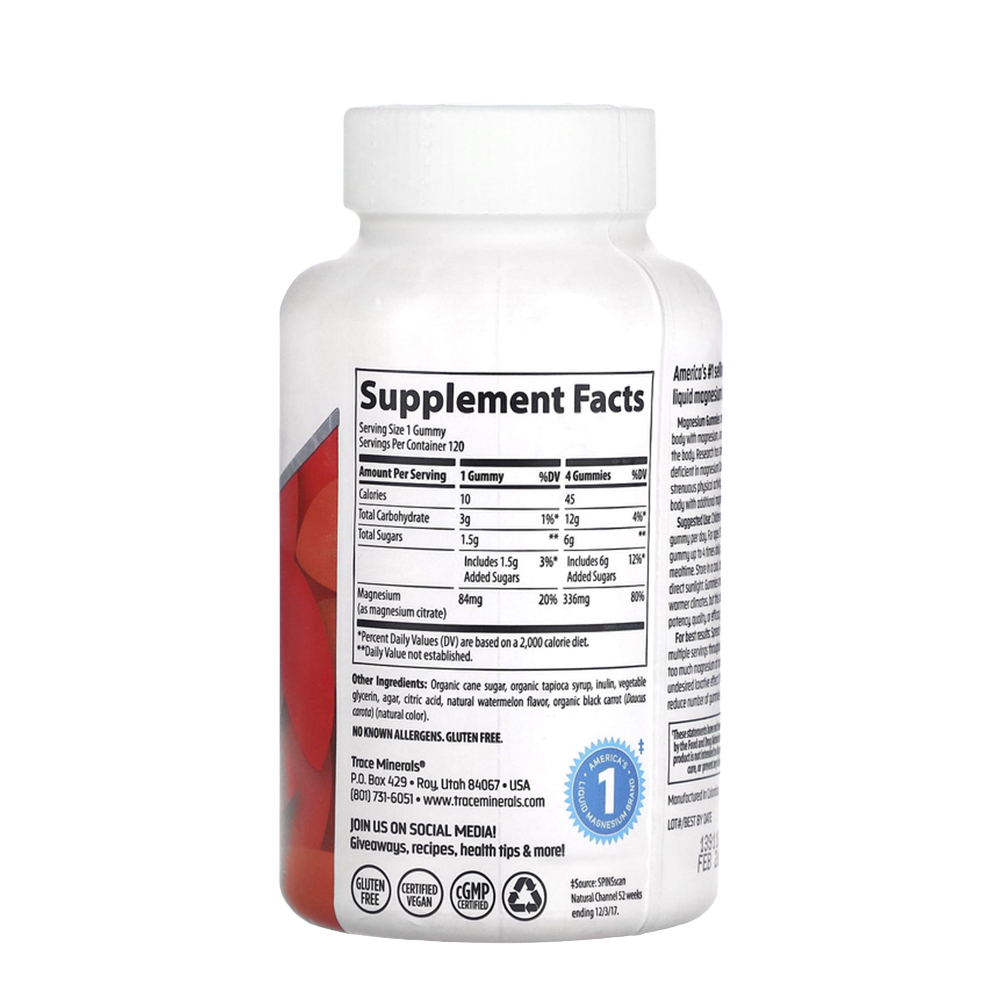 Trace Minerals Magnesium Gummies 120 gummies , Детский Магний !!!Срок 08.2025
