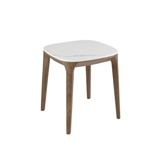 Приставной столик 2133/ET933 из мраморной керамики и ореха